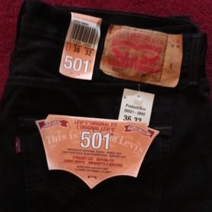 Levi's 501's black 36"waist 32"inseam. Mens